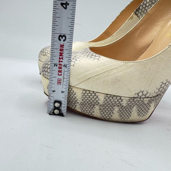 Christian Louboutin Roccia Watersnake Bianca 140 Platform Pumps Size 8.5 - Picture 11 of 13
